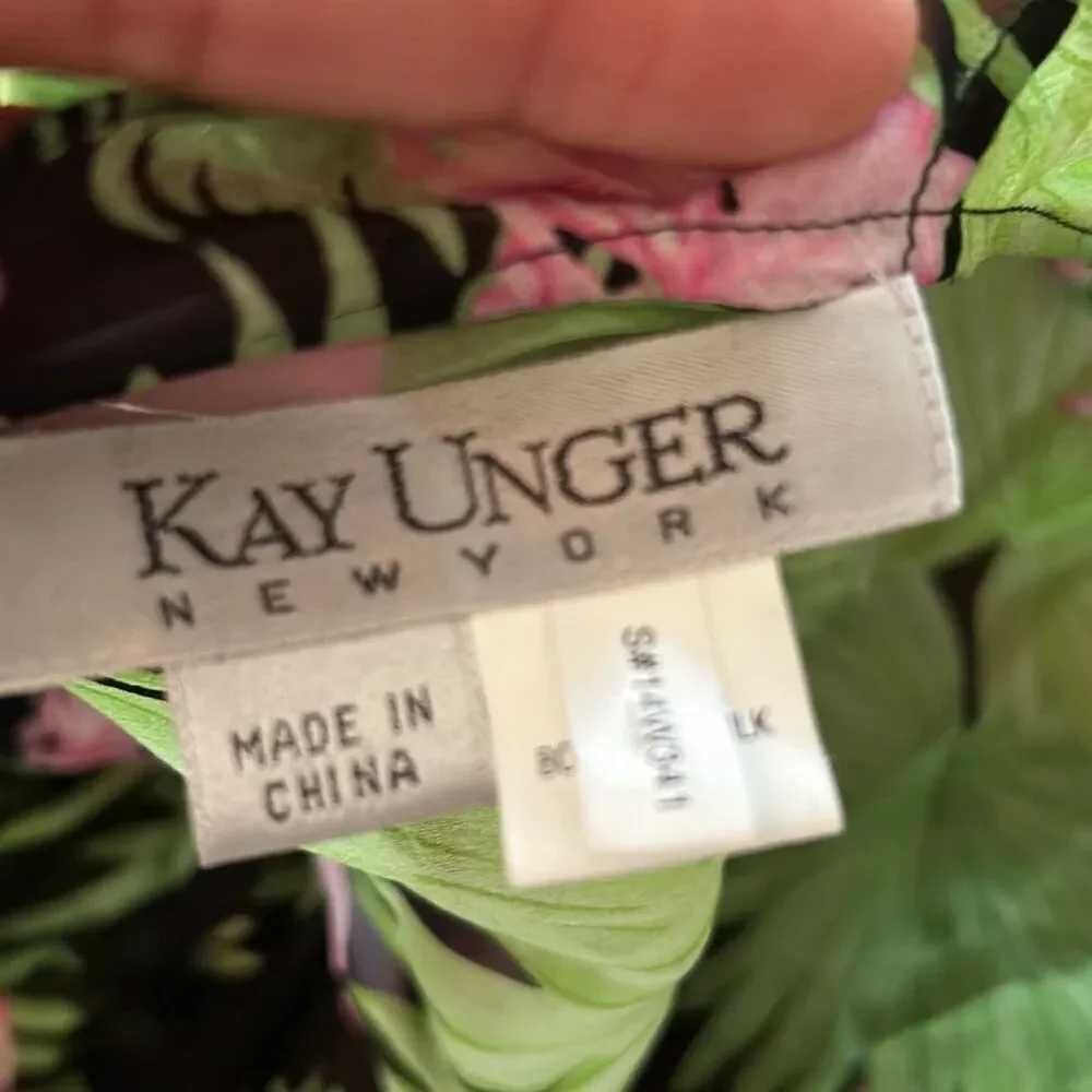 Kay Unger floral tropical 100% silk wrap scarf